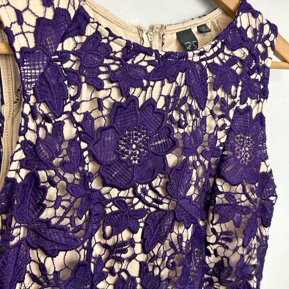 Label by Five Twelve Purple Lace Detail Sleeveless Mini Dress Size 10 - Picture 4 of 9